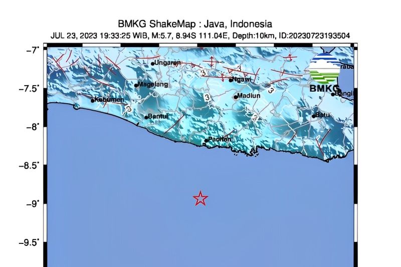 gempa bumi pesisir selatan jatim